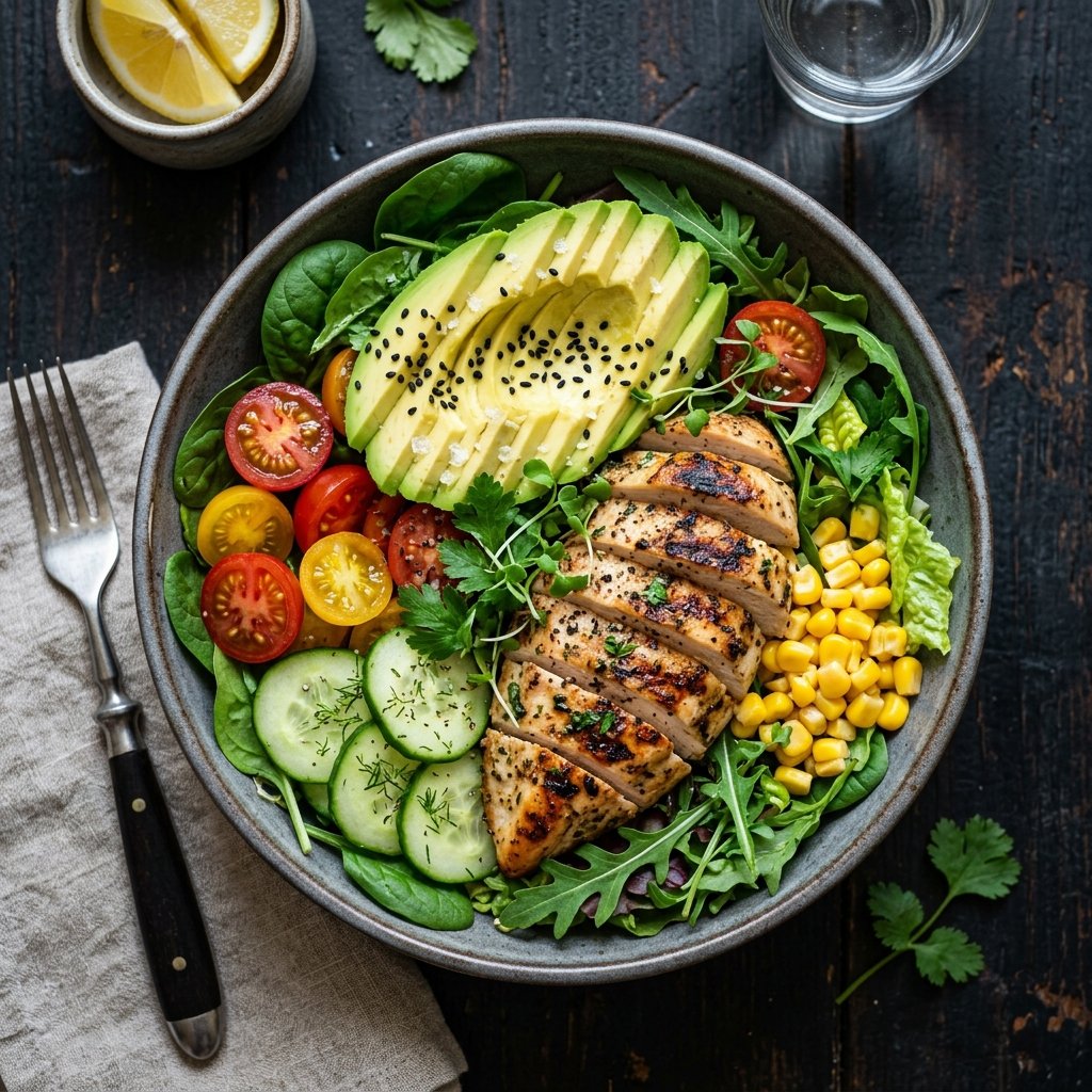 Plato de comida saludable